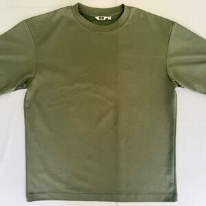 Uniqlo U Crew Neck Short- Sleeve T-Shirt- Olive Green Men's Shirt- Men's Medium